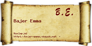 Bajer Emma névjegykártya